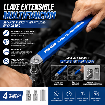 【Juego de 5 piezas】🔥 Llave extensible multifunción ajustable — doble cara, ahorra esfuerzo y llega a espacios difíciles ⚙️💪