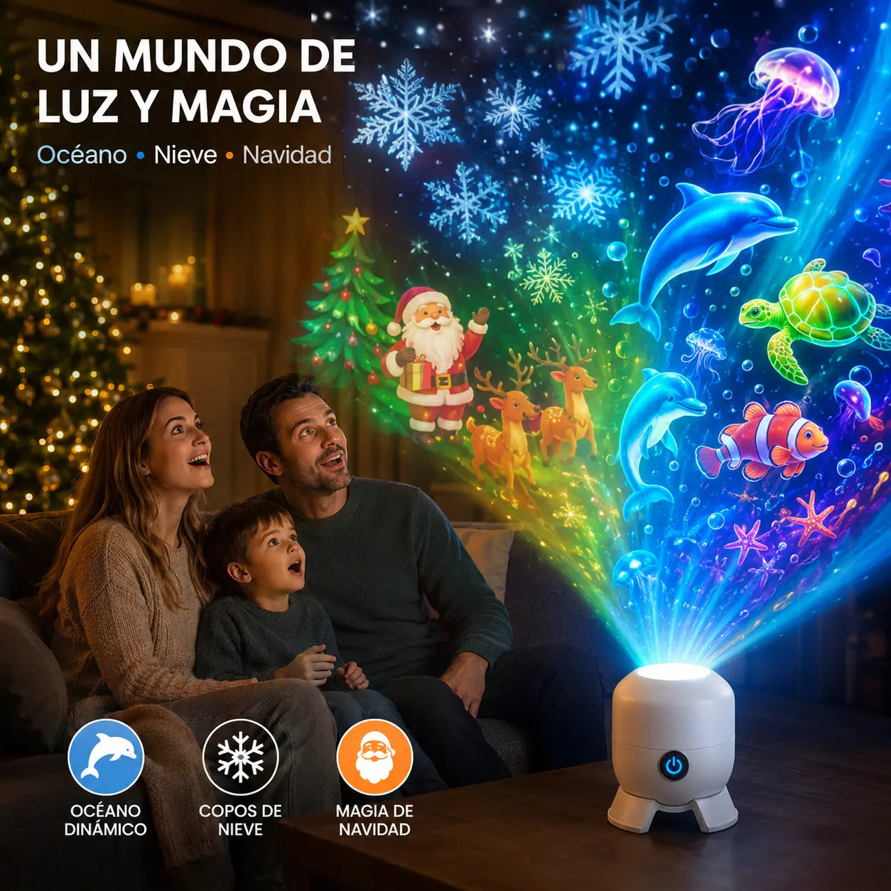 【50% de descuento】Lámpara proyector de cielo estrellado dinámico | Luz y sombra giratorias, creando una atmósfera de ensueño