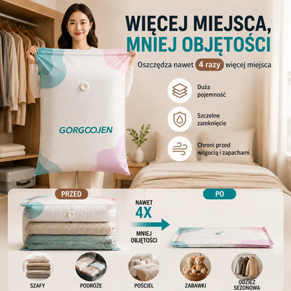 5 za 109 zł. Duży, kompresowalny worek próżniowy do przechowywania: nie wymaga pompki, szczelny i idealny do oszczędzania miejsca w walizkach i w domu