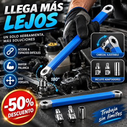 【Juego de 5 piezas】 Llave extensible multifunción ajustable — doble cara, ahorra esfuerzo y llega a espacios difíciles