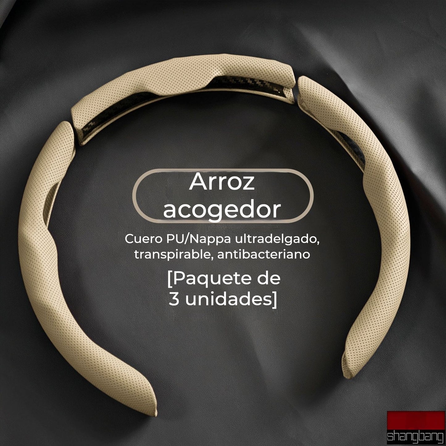 Volante de cuero para coche, adecuado para todas las estaciones, antideslizante, absorbe el sudor y resistente al desgaste.