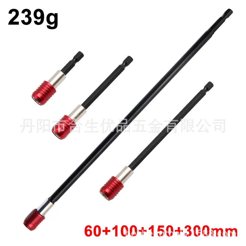 Varilla de extensión para puntas de destornillador de 1/4", conector hexagonal interno de 50 mm, 100 mm, 150 mm y 300 mm.