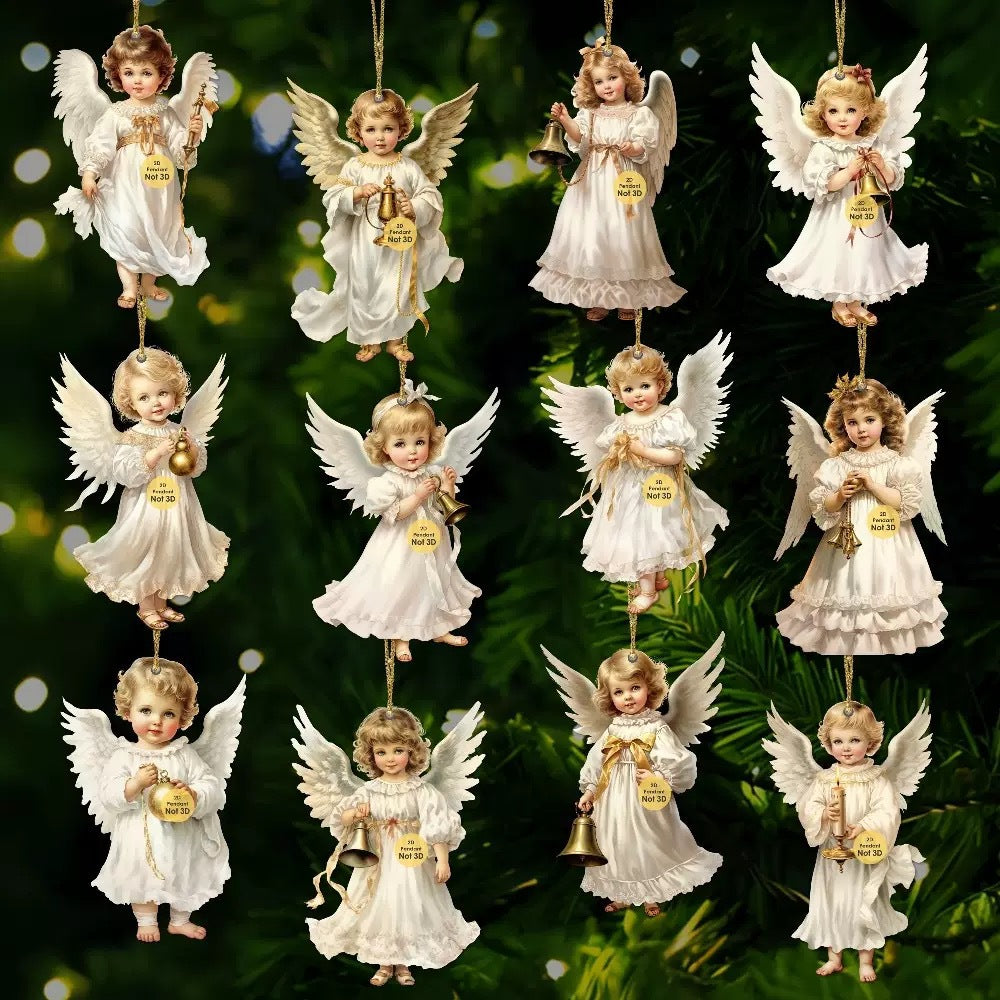 【12 piezas 22 euros】Decoración de ángel de madera para el hogar.
