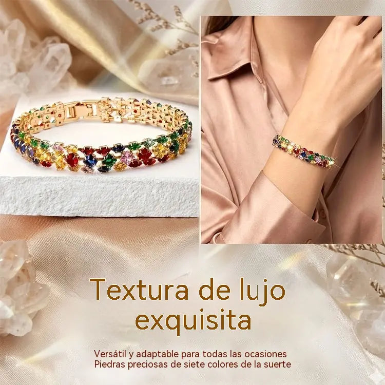 ✨Pulsera de circonitas geométricas coloridas de estilo bohemio