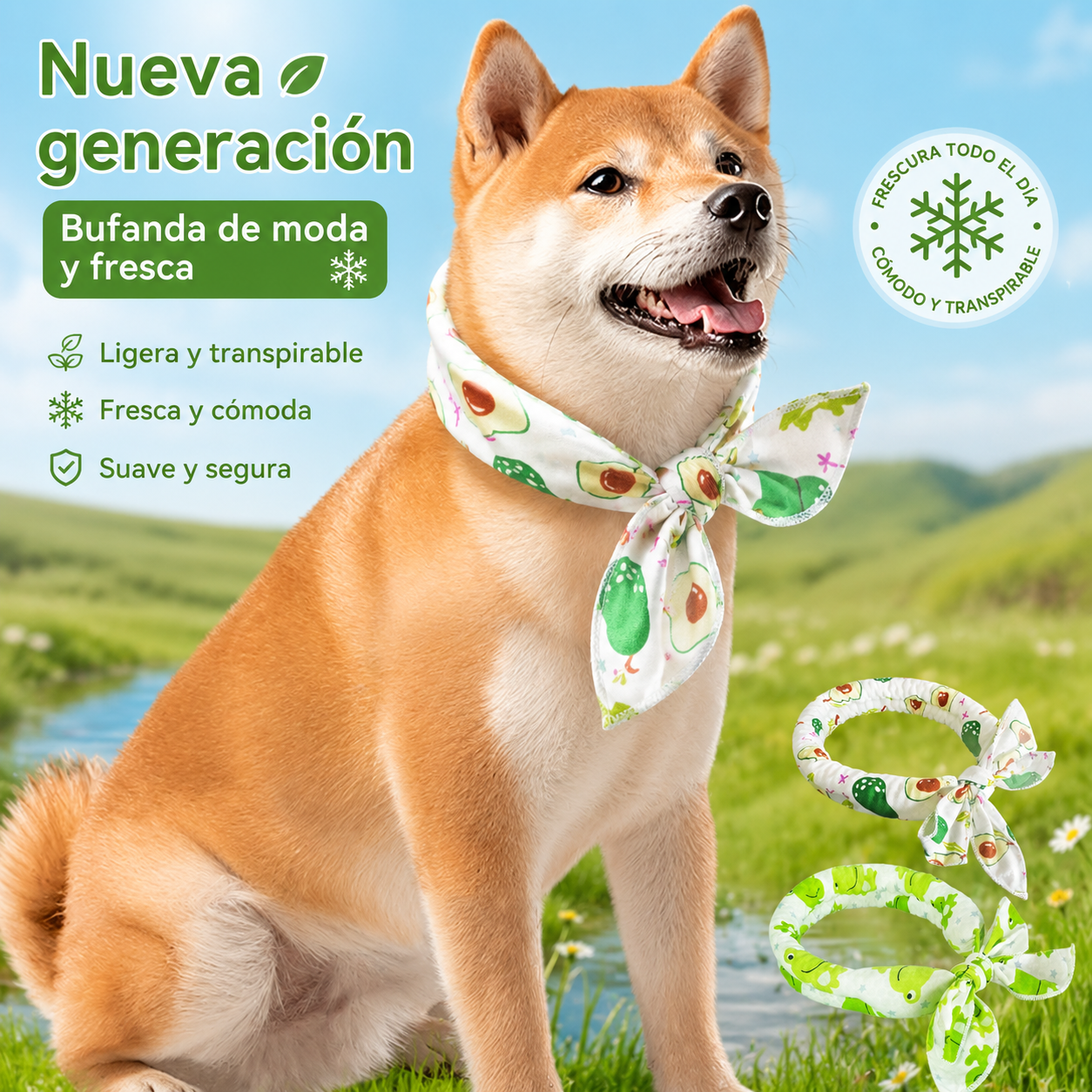 🐾【3 artículos por 24 euros】🌬Bufanda refrescante de hielo para mascotas！