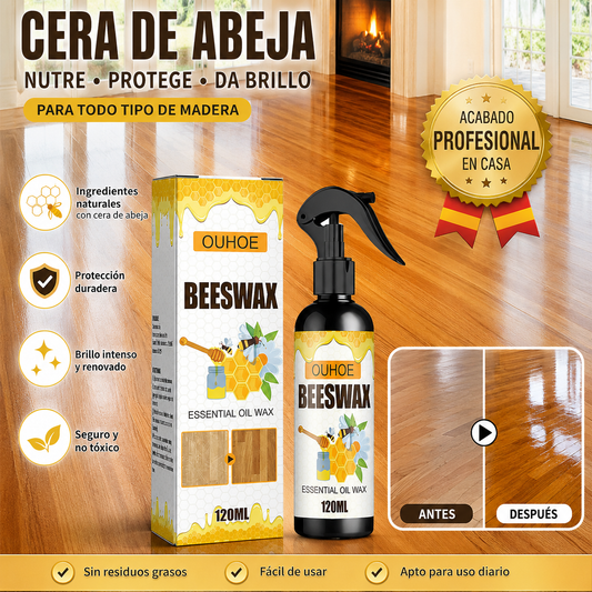 🔥【120 ml + esponja + paño】Spray de cera de abeja natural micromolecular para el cuidado de muebles, mantenimiento y pulido de suelos.