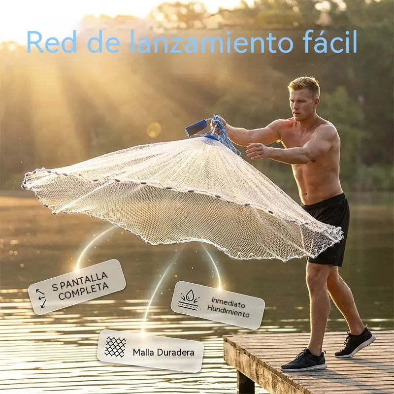 🎣 ¡50% DE DESCUENTO POR TIEMPO LIMITADO! ✨ Red de lanzamiento fácil: malla resistente, hundimiento rápido, versátil 🌊