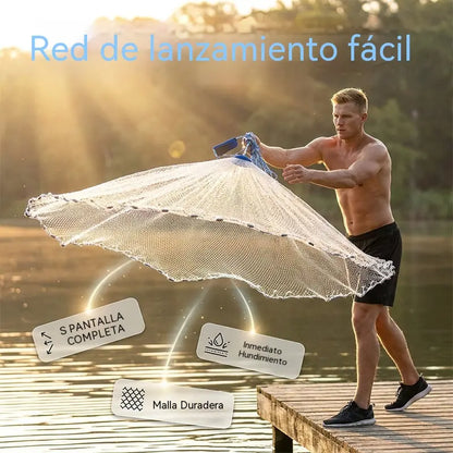 🎣 ¡50% DE DESCUENTO POR TIEMPO LIMITADO! ✨ Red de lanzamiento fácil: malla resistente, hundimiento rápido, versátil 🌊