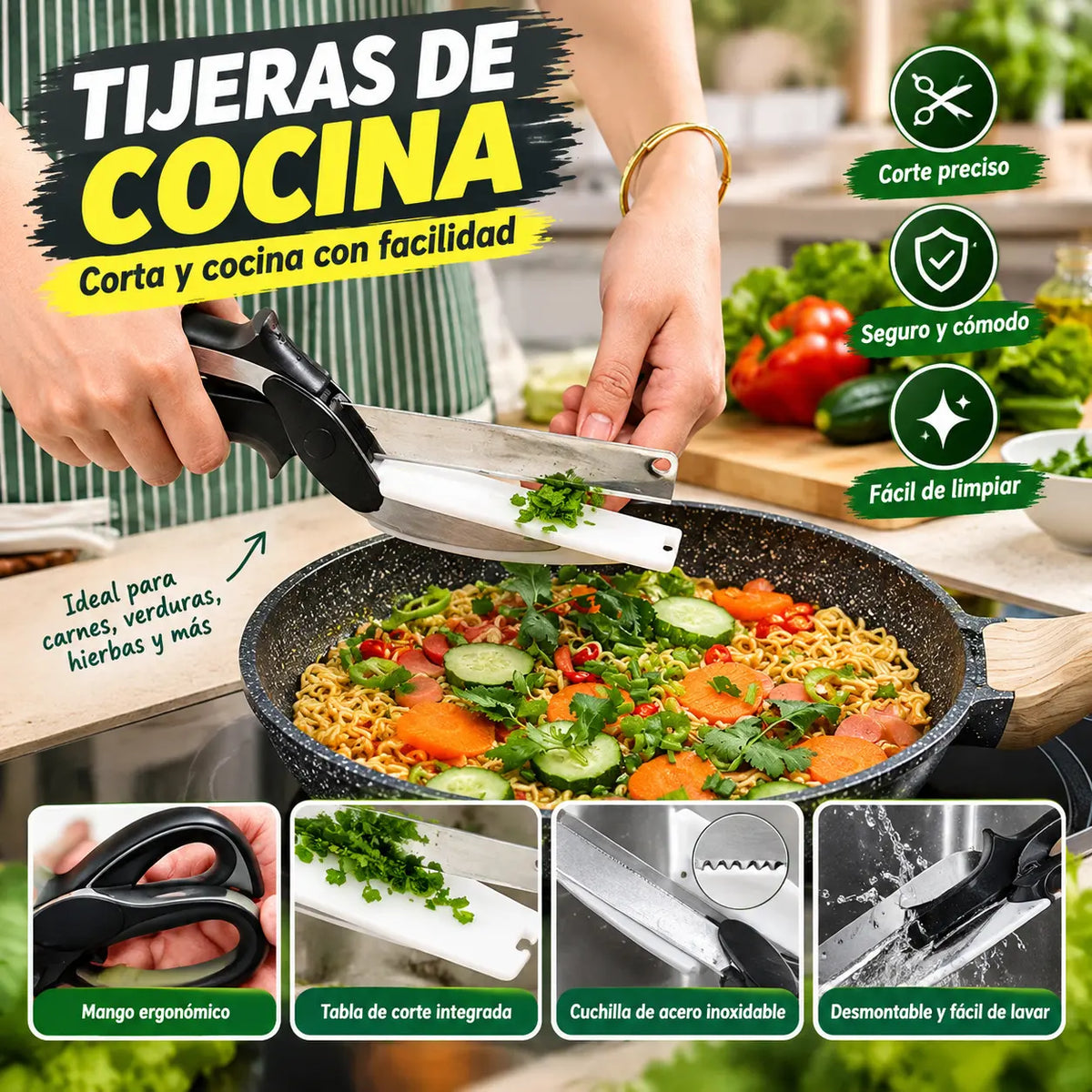 Tijeras multifuncionales para cortar verduras