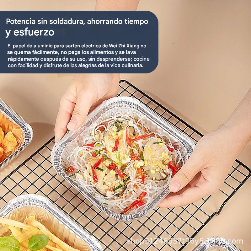 🔥【50 piezas】Bandeja para hornear para freidora de aire, bandeja de papel de aluminio
