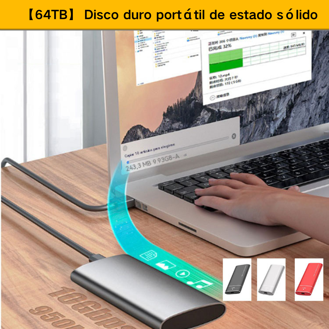 [64 TB] Disco duro portátil de estado sólido de capacidad ultra grande