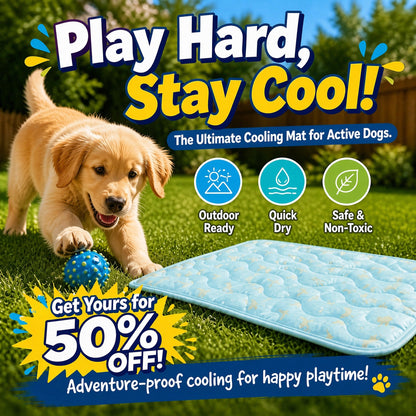 ❄️ Alfombrilla refrescante para mascotas hecha de material de seda helada lavable🧼, antideslizante🛟 | Adecuada para perros grandes