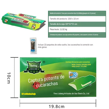 ✅【10 comprimidos/caja】Solo 25 euros🟢Trampa para cucarachas con pegamento fuerte！
