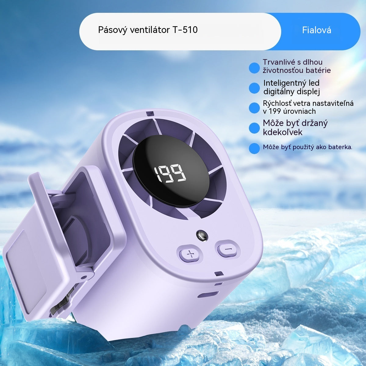 🌀❄Nový vysokokapacitný USB ventilátor s digitálnym LED displejom do auta a vonkajšieho prostredia