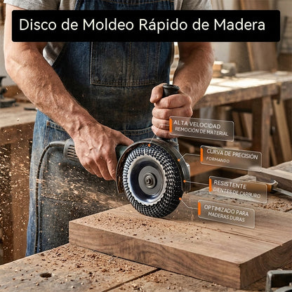 🔥[2 piezas 26 euros]Disco moldeador de madera para amoladora angular: extracción rápida y ultraduradero. ¡Perfecto para tallar y hacer bricolaje! ¡Más de 50.000 vendidos! 🔧✨