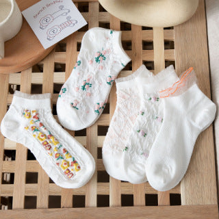 😍【Compre 5 y obtenga 5 gratis】Calcetines de mujer de algodón estampados súper cómodos y atractivos