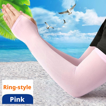 [Compra 1, llévate 3 gratis]【4 pares 24 €】 Calentadores de brazos unisex de seda helada con protección UV UPF50+
