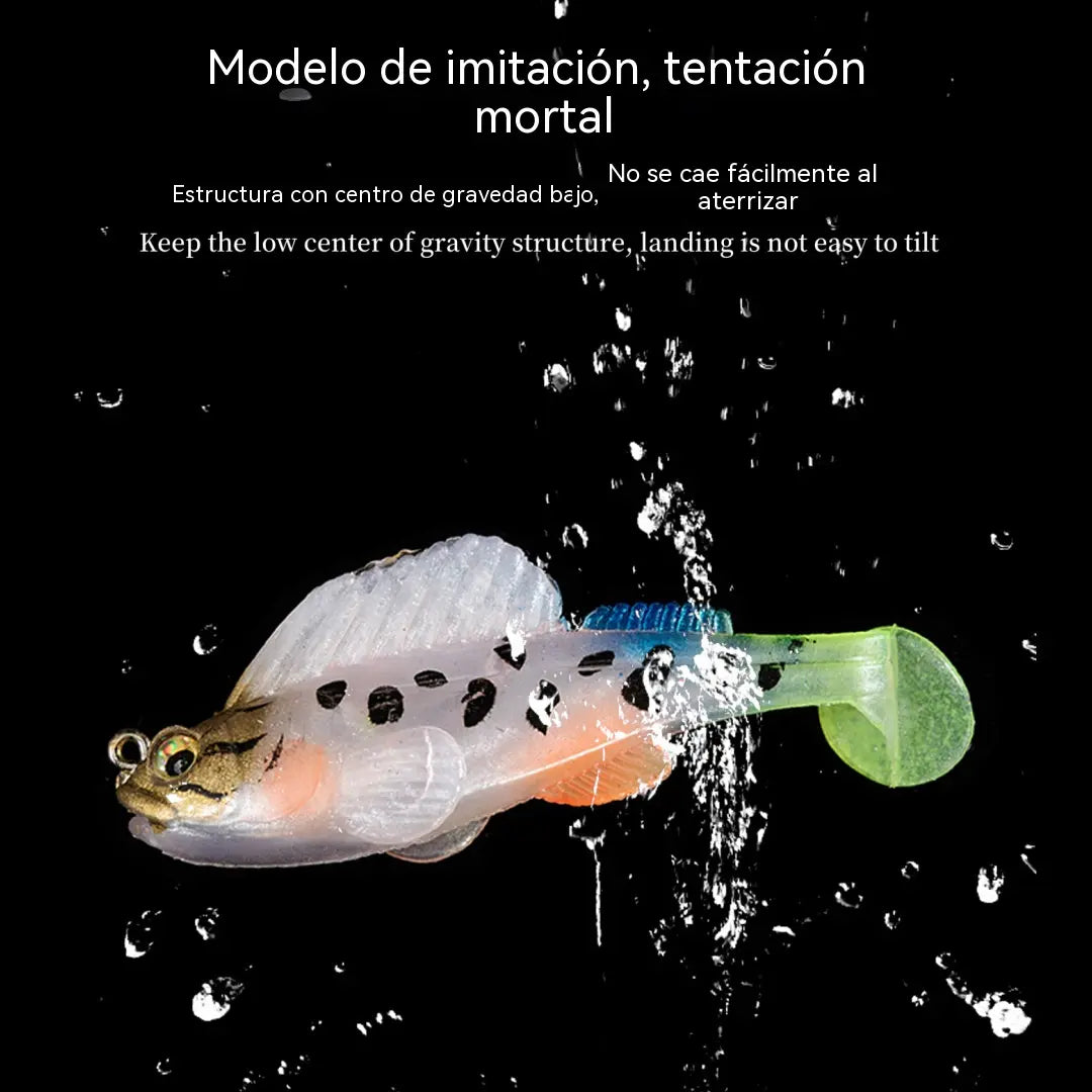 🎣🐟【artefacto de pesca】Juego de 8 señuelos blandos con cola en T