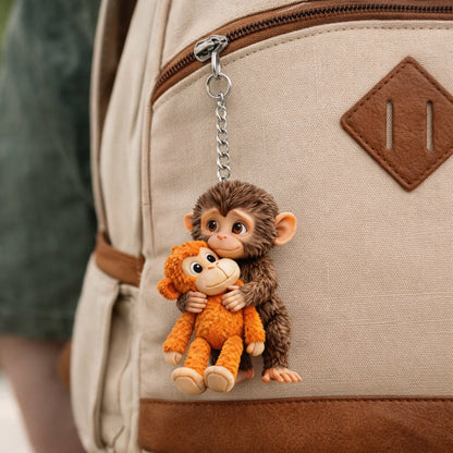 🏆🐵 Llavero de mono 3D Viral Punch 💕🎁Un regalo conmovedor para amantes de los animales, familiares, amigos y seres queridos.