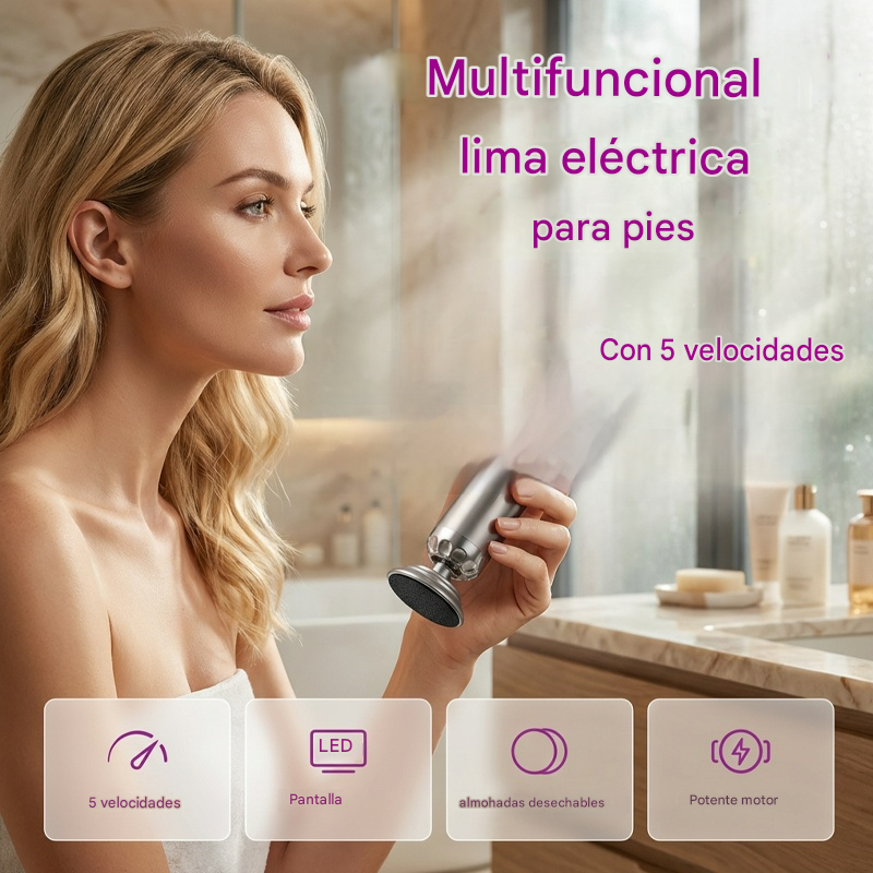 💥 Lima eléctrica multifuncional para pies con 5 velocidades