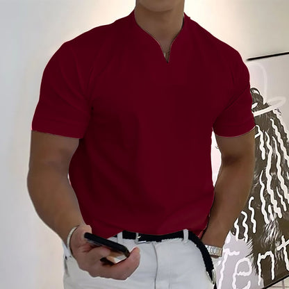 👕 Camisa de manga corta con cuello en V para hombre