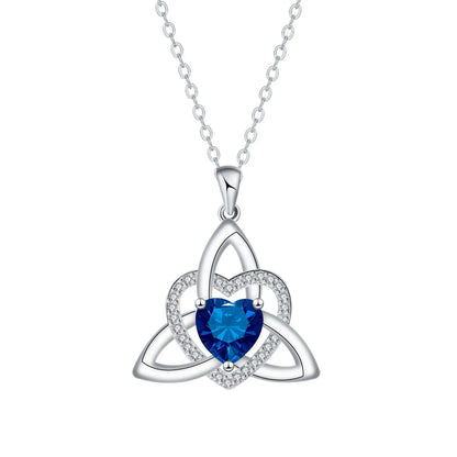 ⏳Oferta por tiempo limitado⏰ Collar de corazón con nudo de la Trinidad celta y piedra de nacimiento✨ Colgante de corazón con nudo de la Trinidad celta y piedra de nacimiento