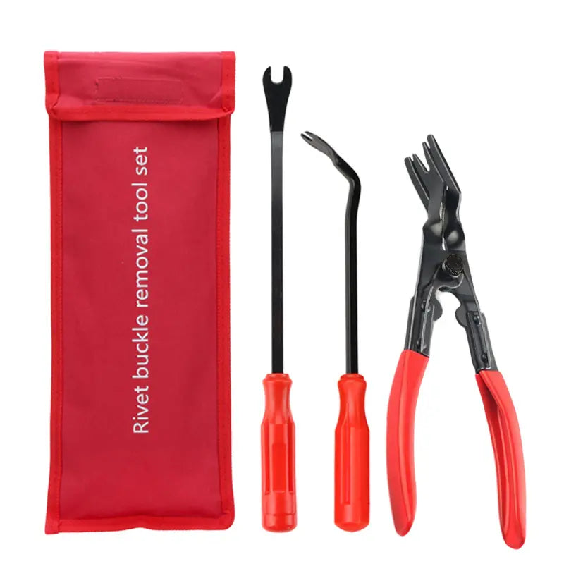 Juego de 3 piezas: Alicates para extraer clips de presión hacia abajo para automóviles, herramientas para extraer e instalar clips.