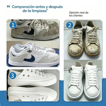🔥🎁Crema limpiadora sin agua para zapatos blancos con esponja