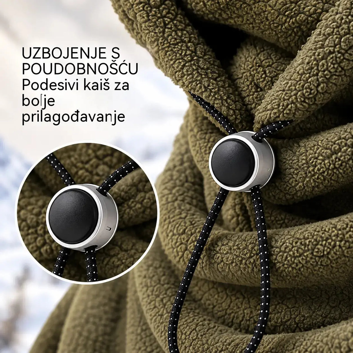 3-u-1 flis majica s kapuljačom, neizostavan komad za biciklizam na otvorenom u jesen i zimu.