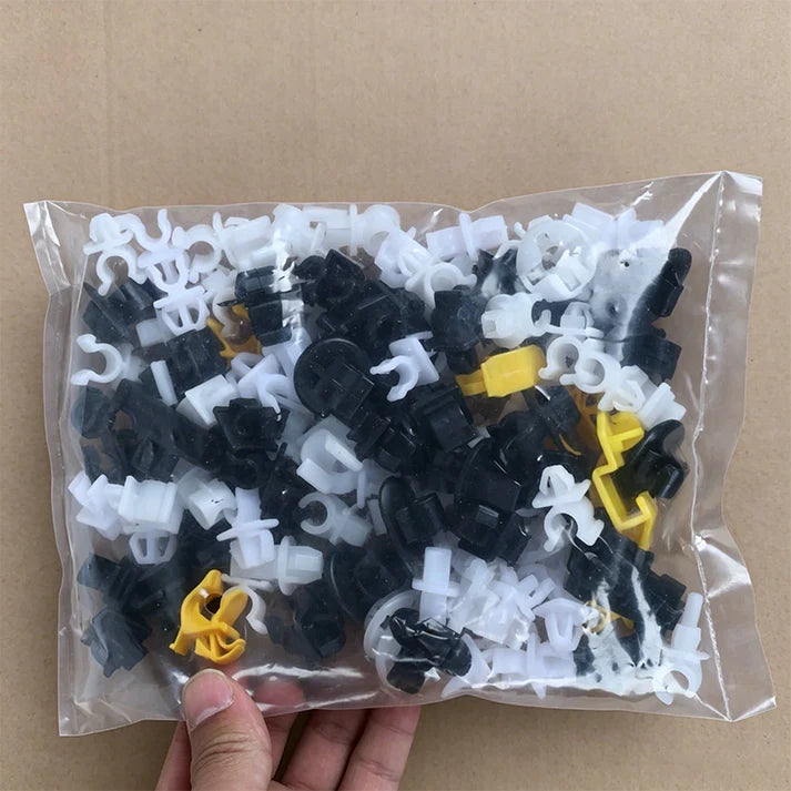 【1 paquete/150 unidades】 Kit de montaje de soportes para el capó – Compatible con múltiples modelos