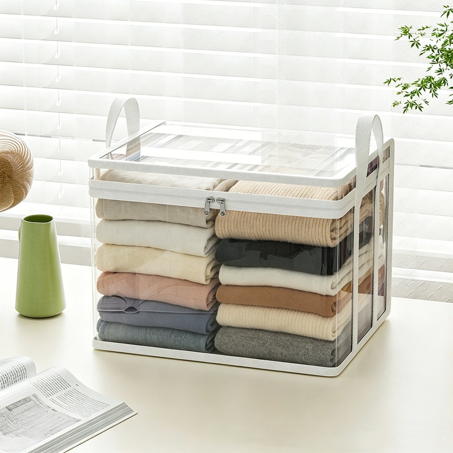 📦【3 pieza 】Bolsa de almacenamiento de plástico transparente, grande, resistente y gruesa para ropa, mudanzas y almacenamiento