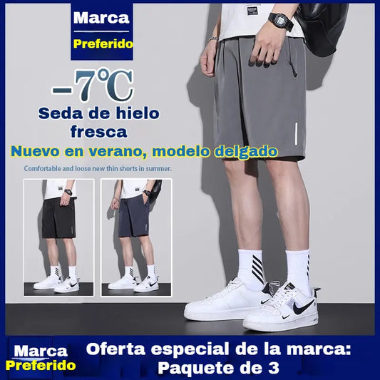 👖😎【Juego de 3 piezas】【M-8XL】Shorts elásticos de secado rápido para hombre