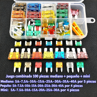 🔧⚡ Kit de fusibles surtido para coche – ¡Todos los amperajes en un solo estuche! 🚗🧰