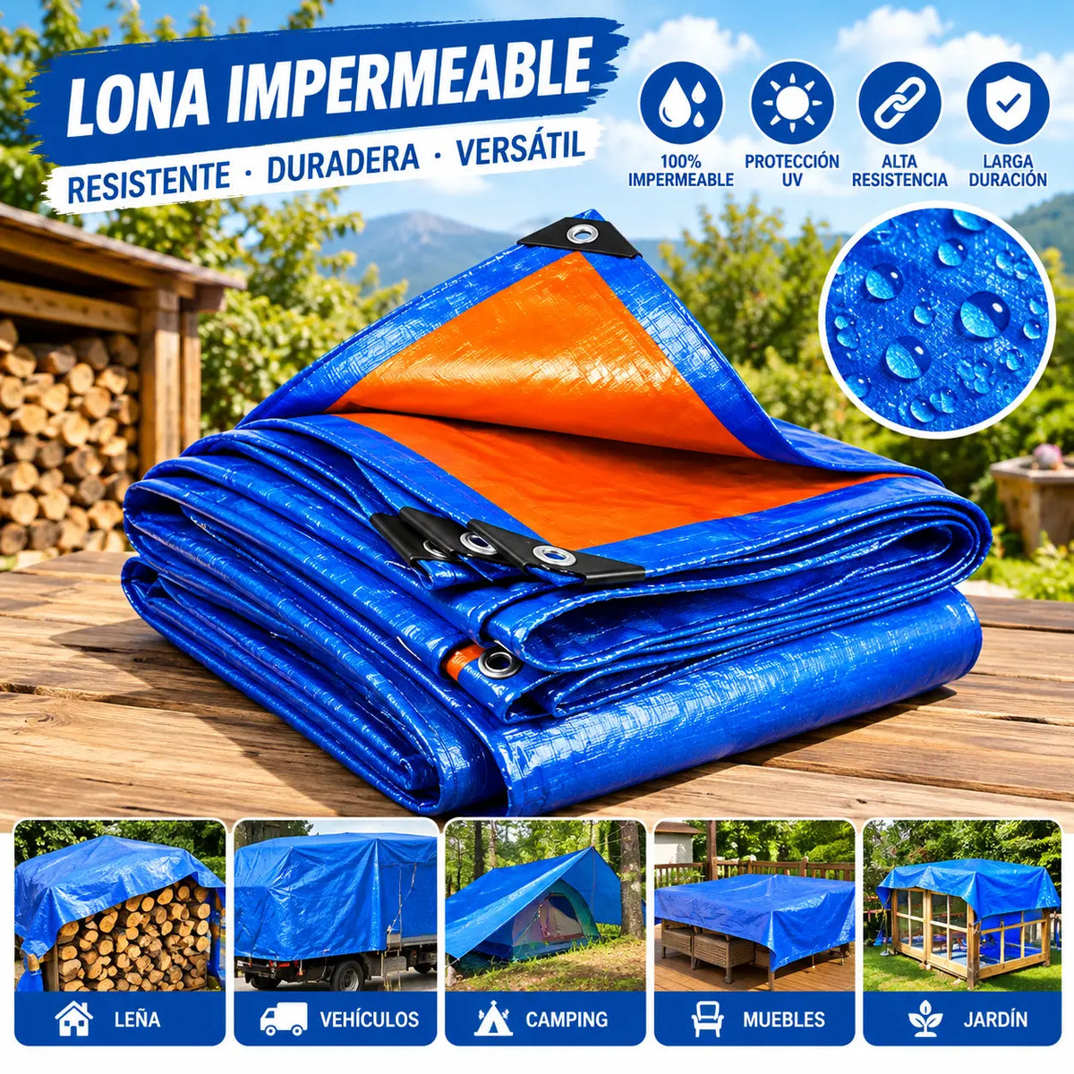 👍Tela de tienda de campaña con aislamiento térmico y protección solar para exteriores, tela gruesa para refugio contra la lluvia【2m*3m】