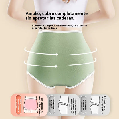 【7 artículos】Ropa interior de algodón puro de cintura alta para mujer, antibacteriana con grafeno 7A
