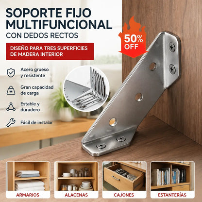 🔩 Escuadra Reforzada de Acero Inoxidable 90° – Soporte Multifunción para Reparar y Reforzar Muebles 🛠️