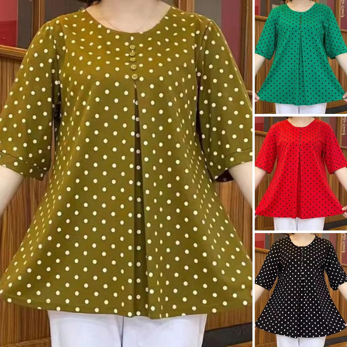 ✨【50%OFF】💞【L-5XL】Nueva camisa de lunares con estampado de otoño 2026