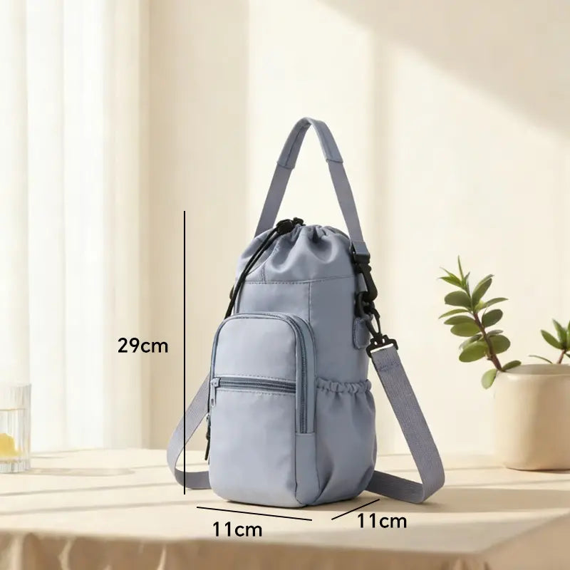 Bolsa para botella de agua con bolsillos para el teléfono
