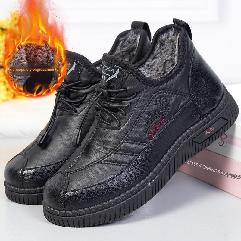 🔥【35-41】2026 Otoño e Invierno nuevas botas de cuero suave antideslizantes cálidas de cuero suave y terciopelo para mujer