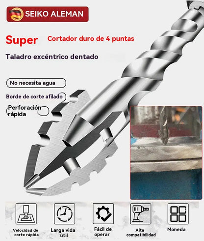 🥇【3+4+5+6+8+10+12+14+16mm】Broca excéntrica de acero de tungsteno superduro de séptima generación con borde dentado