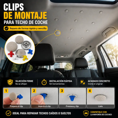 🔥【30 piezas】Hebillas de desmontaje de lona para techo de coche (incluye kit de herramientas de instalación)