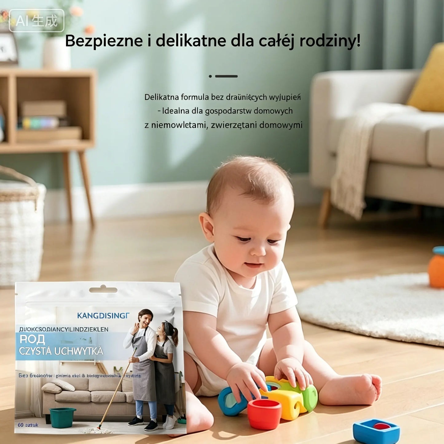 🧹✨ 【4 opakowania – 240 tabletek】Antybakteryjne i dezodorujące wielofunkcyjne tabletki czyszczące | Odpowiednie do podłóg drewnianych, laminatów, płytek i ścian przyczep kempingowych