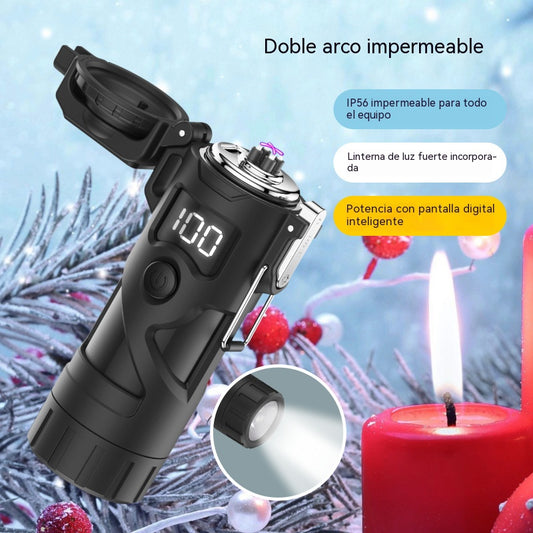 💥💥Linterna portátil multifuncional de alta potencia con encendido por arco doble, sellada e impermeable.
