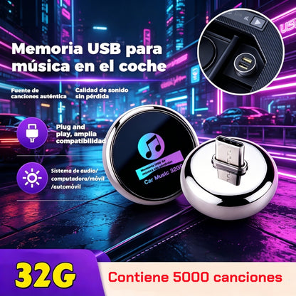 【32G】Memoria USB de metal de 32 GB para música de coche con calidad de audio sin pérdidas【Contiene 5000 canciones 】