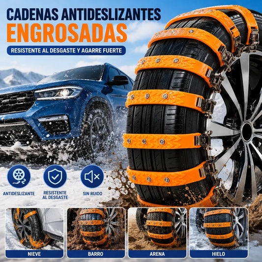 🔥🚗【Paquete de 2, Herramientas de instalación incluidas】🔥 Cadenas de nieve, Cadenas de nieve de emergencia universales para neumáticos de automóvil