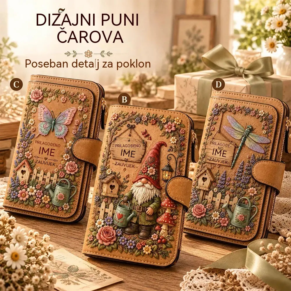 💰💰Personalizirani novčanik s reljefnim uzorkom vrta
