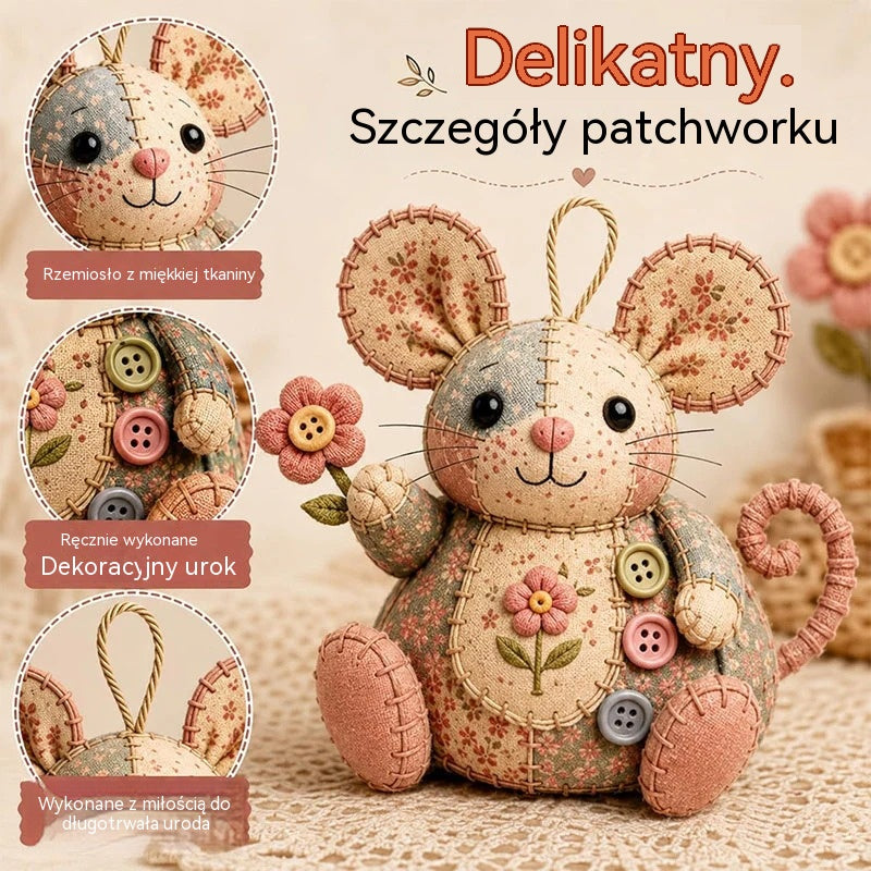 🧵Zestaw do szycia w kształcie pluszowej myszy w stylu vintage