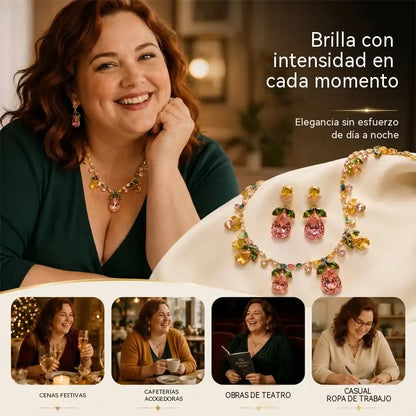 🌷👑Elegante conjunto de collar y pendientes de tulipán