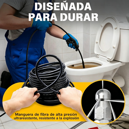🔗【10 metros】Boquilla de limpieza de alta presión que se puede conectar a una máquina de lavado de autos 🚰Desatascador, enjuague y limpieza de alta presión