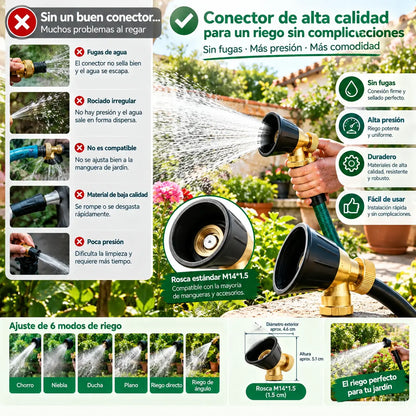 💦【2 piezas 26 euros】💥💪🔩 Cabezal pulverizador con núcleo de cobre macizo – Anticorrosión y riego eficiente en 3 modos 💦